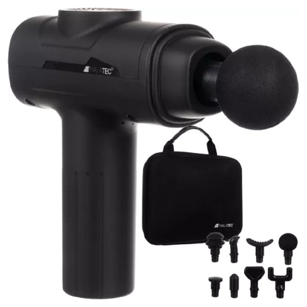 Massagepistol med 8 massagehuvuden