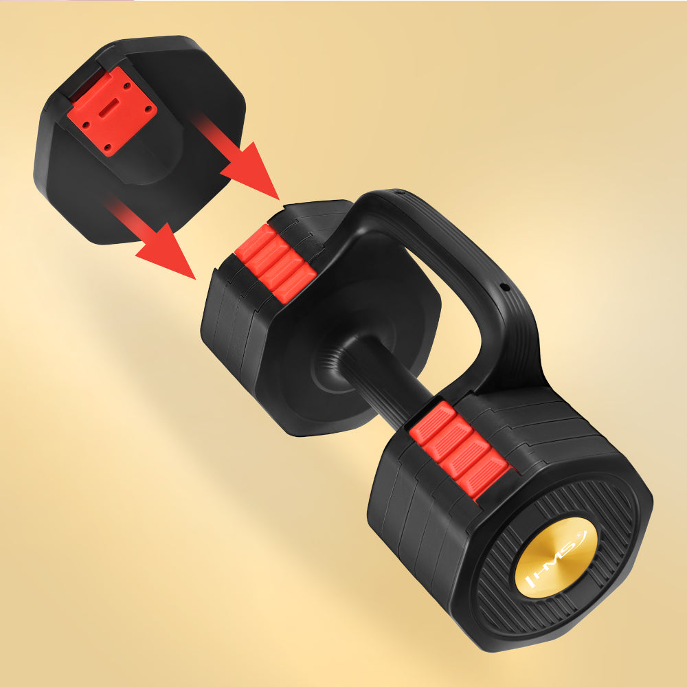 HMS 3-i-1 justerbar hantel, kettlebell och armhävningshandtag