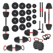6-i-1 träningsset 30 kg (hantlar, skivstång & kettlebell)