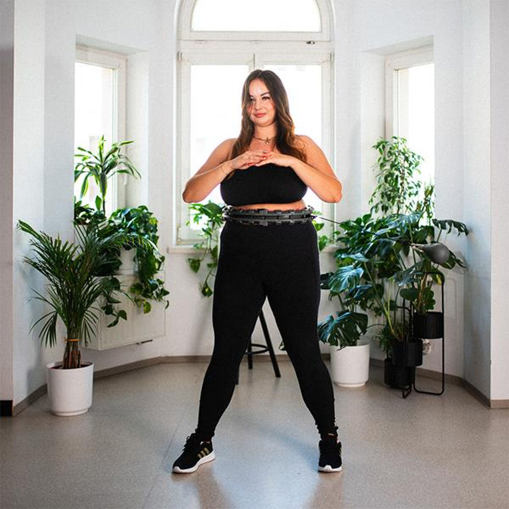 HMS Smart Justerbar Plus Size Hulahopring med Vægt (Sort)