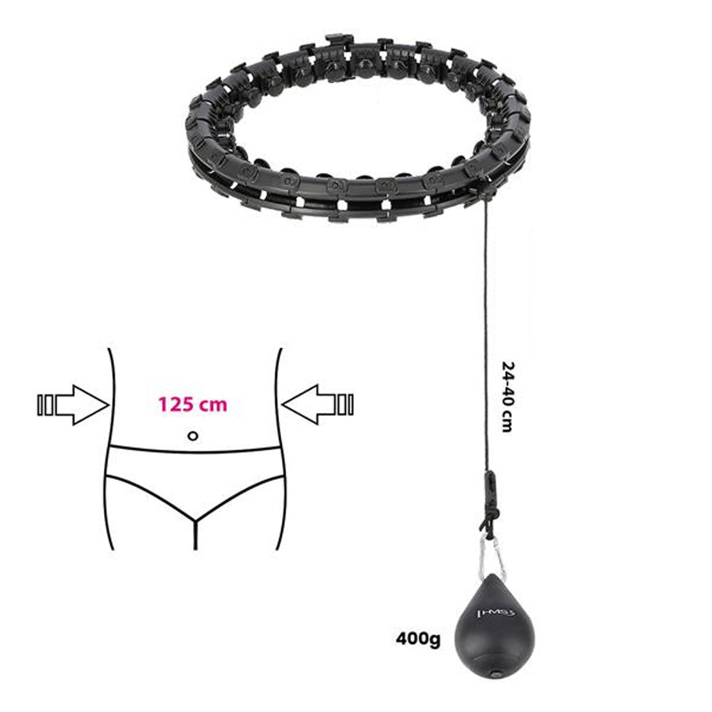 HMS Smart Justerbar Plus Size Hulahopring med Vægt (Sort)