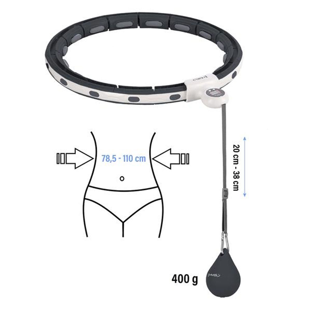 HMS Smart Justerbar Hula-hoop-ring med Vikt (Svart/Vit)