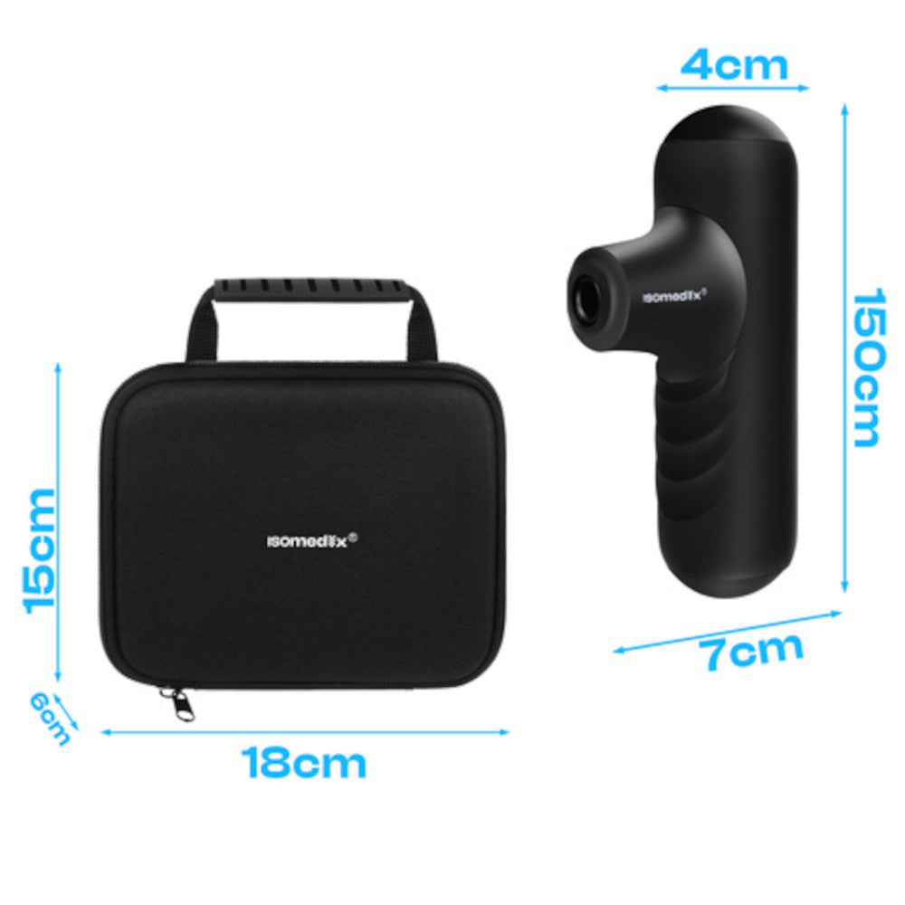 Mini-massagepistol med 4 massagehuvuden