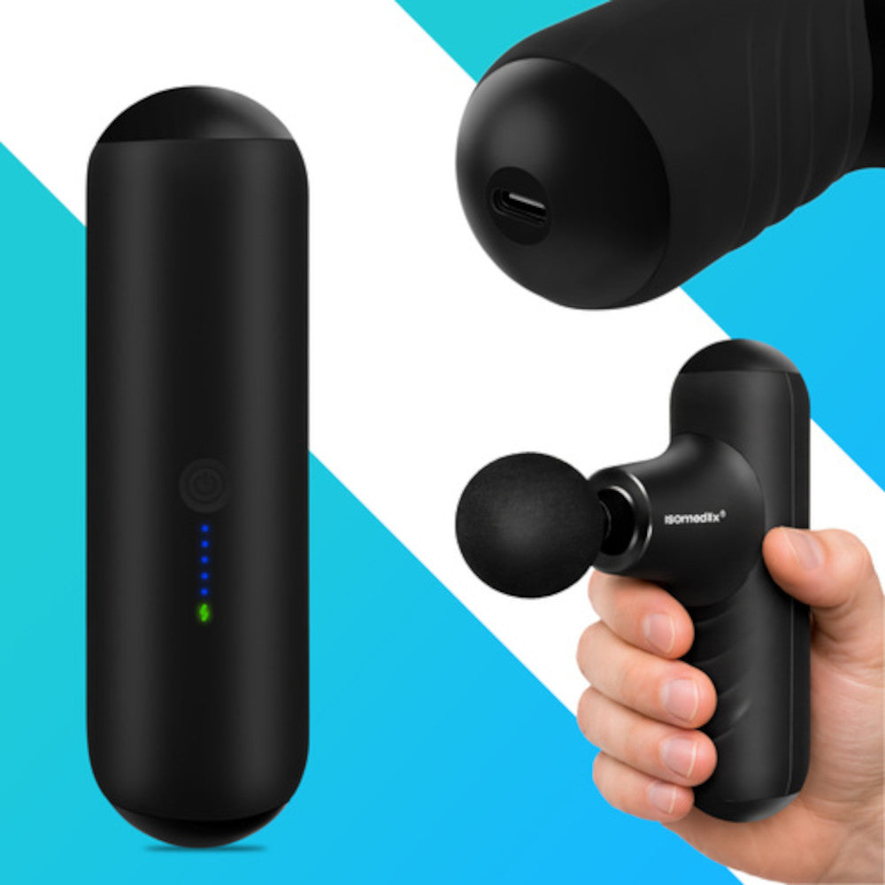 Mini-massagepistol med 4 massagehuvuden