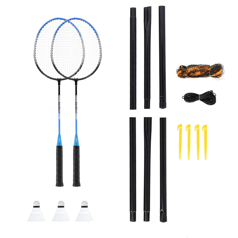 NILS Badmintonset – 2 racketar, bollar och nät