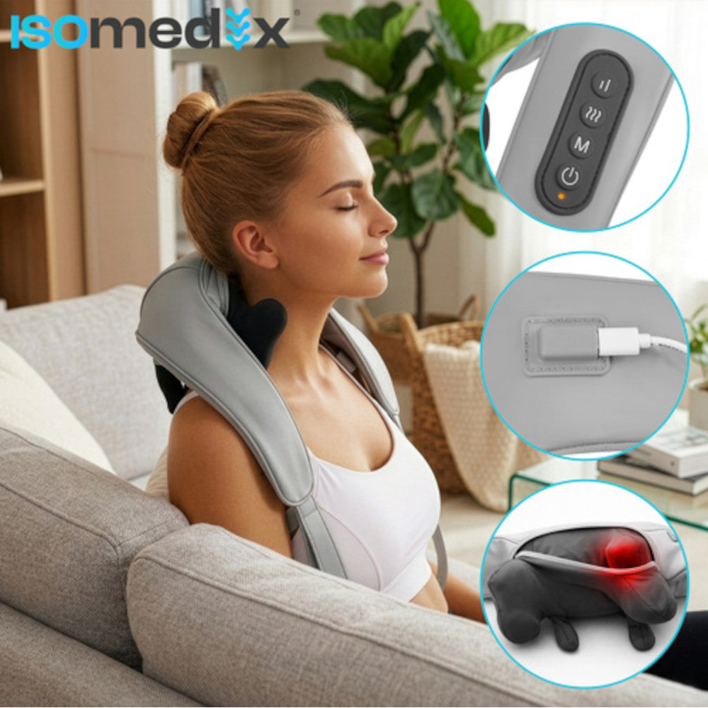 Massagekudde med värme för nacke, axlar & rygg