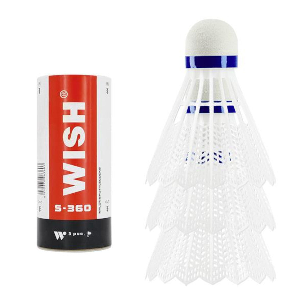 Wish S-360 Nylon Badmintonbolde 3-Pak