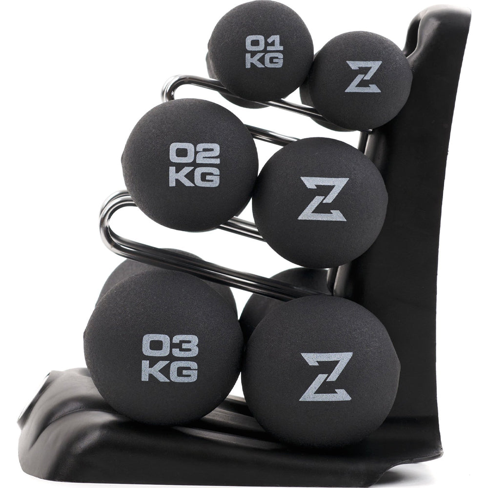 Hantelset med ställ - 12 kg