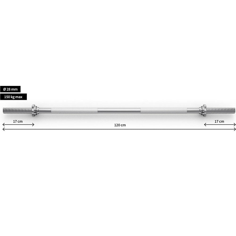 Vægtstang Ø28 - 120 cm